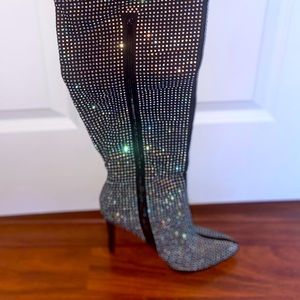Thigh-High Rhinestone boots